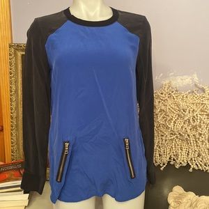 Silk color block top